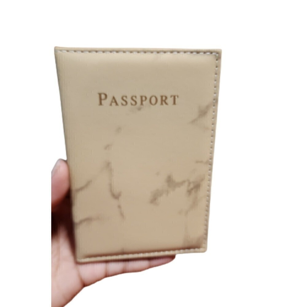 Marble Pattern Passport Cover PU Leather Unisex Women Travel Passport Holder Des